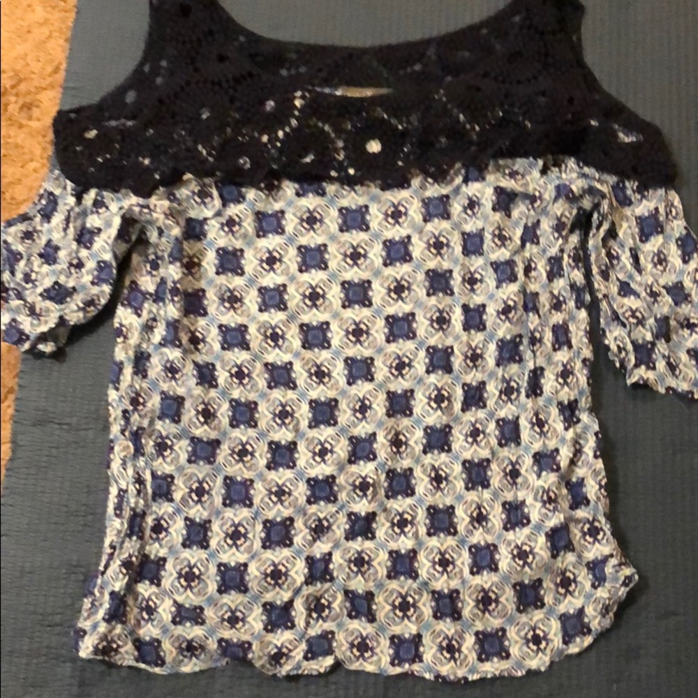 Cute Knit, Blue White Shirt